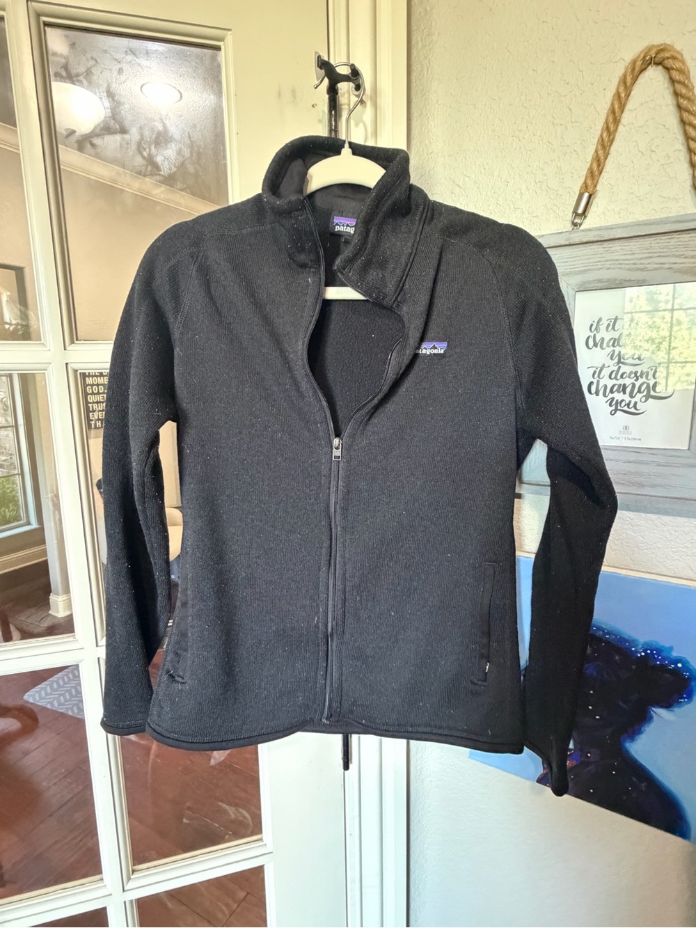 Patagonia Women’s Black Full-Zip Fleece Jacket with Stand Collar